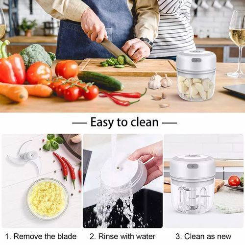 250ml Electric Mini Garlic Chopper Portable Food Onion Tomato Vegetable  Chopper