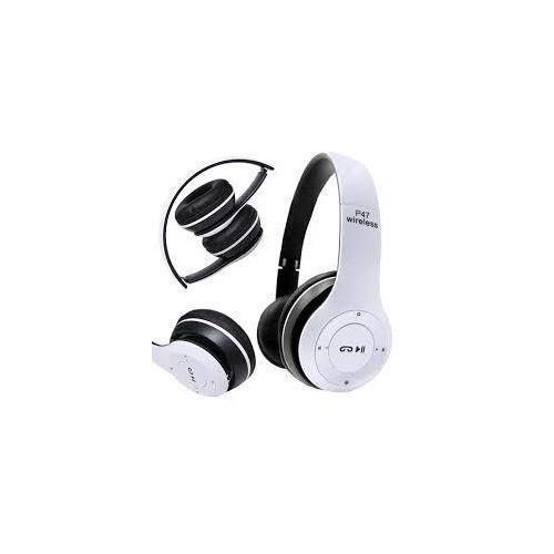 product_image_name-Generic-P47 Wireless Bluetooth Headphone Mic TF Card FM Radio - White-1