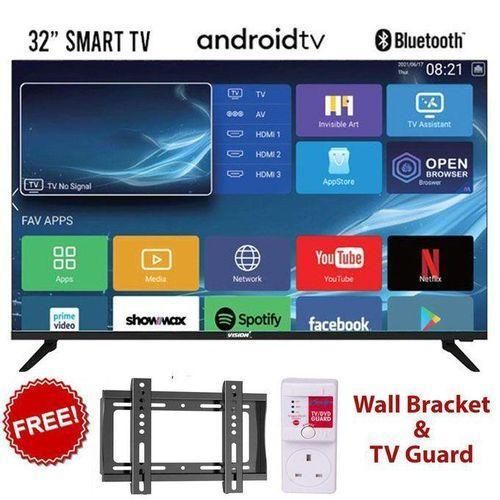 product_image_name-Vision- 32" Inches FRAMELESS SMART ANDROID TV,DolbyAudio,DVBT2/S2,Bluetooth TV+FREE TV GUARD+Bracket-1