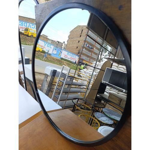 product_image_name-Mirror Mirror-60 cm Decorative Black Round Mirror-1