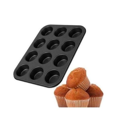 product_image_name-Generic-12 Holes Non Stick Cupcake Baking Tin-1