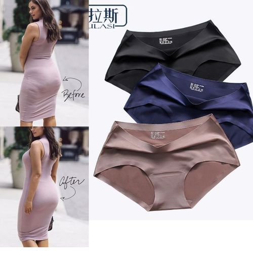 3-Pack High-Cut Silk Brief Panties for Women