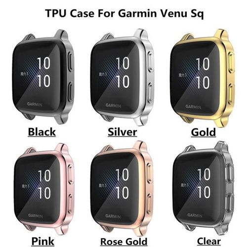 Protection Case For Garmin Venu SQ Smart Watch Plating TPU Soft Cover Full  Screen Protector Shell