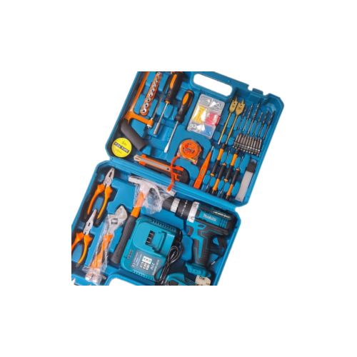 product_image_name-Makita Accessories-115pc Cordless BRUSHLESS Electric Drill Tool Set WITH 2 Rechargeable Batteries Drill Set-1