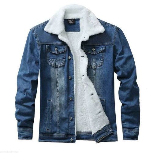 Cotton Blue Mens Denim Fur Jacket, Size: Large at Rs 1999 in New Delhi |  ID: 24749866730