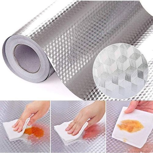 product_image_name-Generic-Waterproof Kitchen Aluminum Foil self adhesive sticker -Silver-1