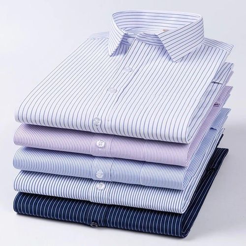 Men's Slim Fit Long Sleeve Striped Shirts