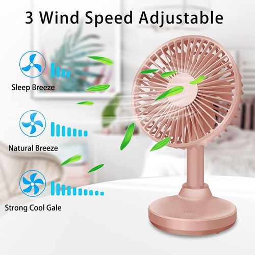 USB Desk Fan Small Table Fan Oscillating Fan Head Rotating Adjustment  Portable