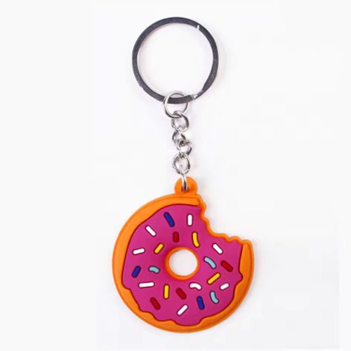 product_image_name-Fashion-Cute Silicone Donut Keychain – Colorful Soft Donut Key Holder-1