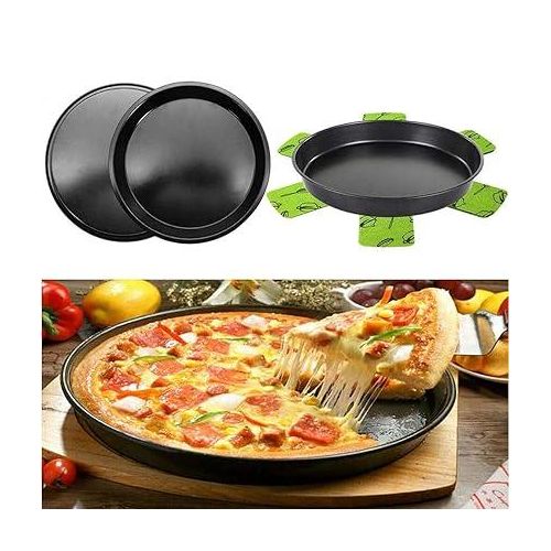 product_image_name-Generic-*3pcs pizza pans set *  Carbon steel  Non stick material  Smooth edges  Sizes: 6, 7 and 8 inches-2
