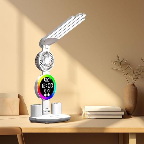 product_image_name-Generic-Plug-in Four-Head LED Desk Lamp with Calendar Clock and Fan, Touchscreen, and Pen Holder. Perfect for bedrooms and study rooms-2
