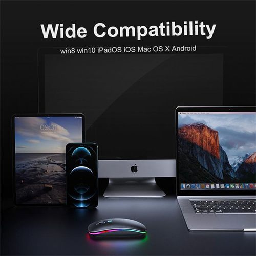 product_image_name-RichRipple-Rechargeable 2.4G Wireless Slient Mouse Bluetooth 5.0 USB LED Ultrathin Mice-4