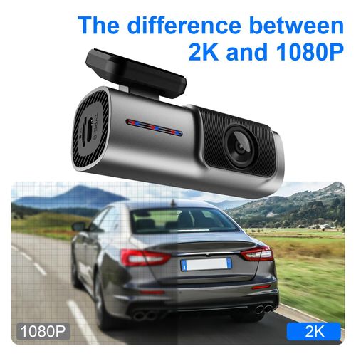 Smart Dash Cam 2K WiFi, Single Lens, for Cars, Makeup Mirror & Phone Link - All-in-One Car Gadget