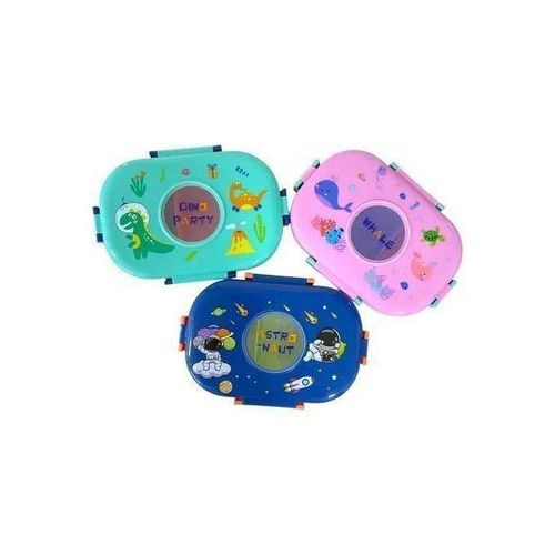 product_image_name-Generic-Oval Dino Cartoon themed Healthy Plastic Lunch Box-1