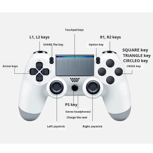 product_image_name-Generic-Wireless Bluetooth Game Controller Compatible with PS4, PC, Android Phones & iPhone (iOS) – Works with Samsung Galaxy – Dual Vibration, Rechargeable, Touchpad-3
