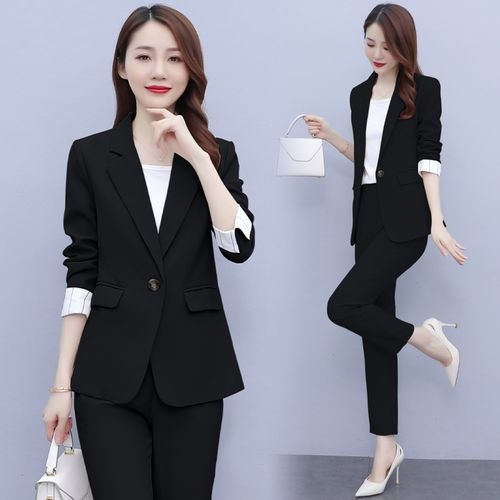 Fashion Women Blazer Set Casual Coats+Pants Ladies Office Jackets Outwear  Business Suit @ Best Price Online