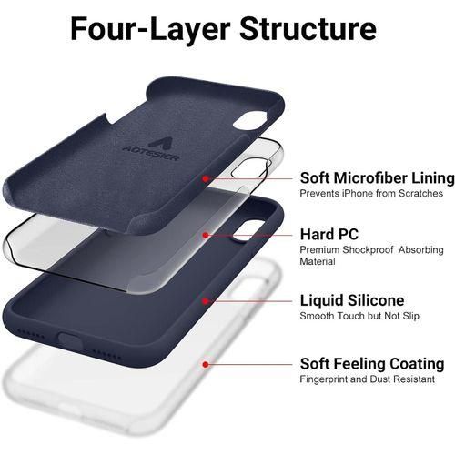product_image_name-Generic-For Apple iPhone X/XS (5.8 INCH) real Silicone Case with inside microfiber lining cover-2