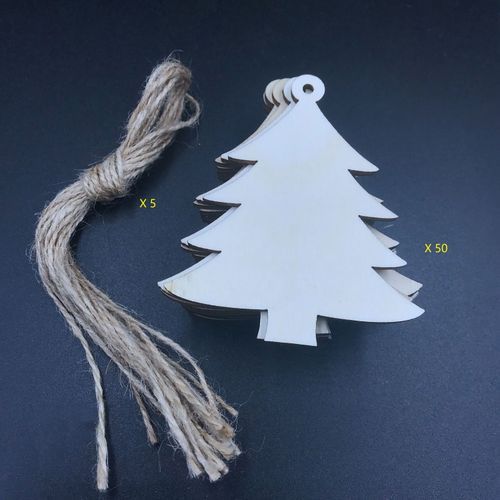 Generic 50Pcs Wooden Crafts To Paint Christmas Tree Hanging @ Best