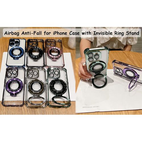 product_image_name-Generic-IPhone 11 Pro Magnetic Plating Case – Clear Back With Blue Metallic Frame And Shock-Absorbing Corners-2