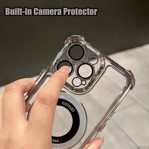 product_image_name-Generic-IPhone 11 Pro Magnetic Plating Case – Clear Back With Blue Metallic Frame And Shock-Absorbing Corners-6