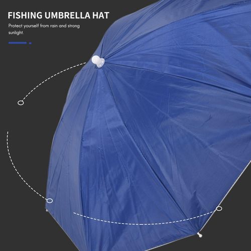 Generic 26 Diameter Elastic Band Fishing Headwear Umbrella Hat Dark Blue @  Best Price Online