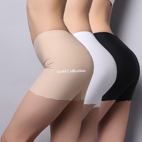 Womens Comfortable Ice Silk Underwear Shorts Medium Waist Sexy