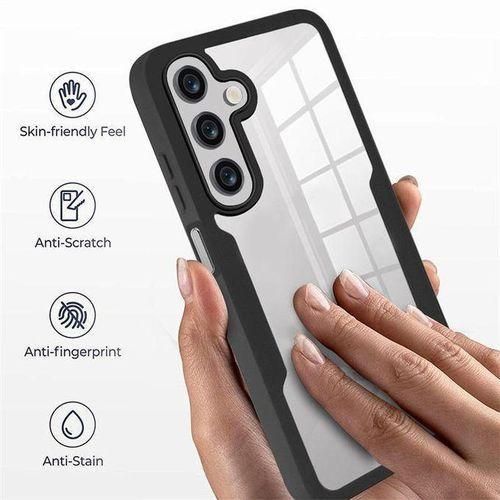 product_image_name-Generic-Samsung A36 clear/Transparent military Shockproof back cover/case_Black-1