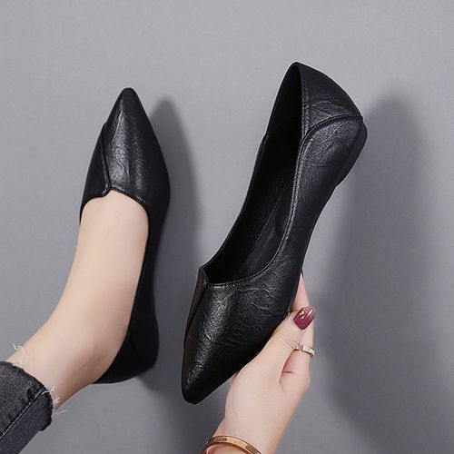 Fashion Ladies Shoes Leather Shoes-Black (1cm) @ Price Online | Jumia Kenya