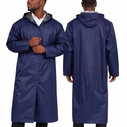 product_image_name-Coats-Navy Blue Raincoat – Long Hooded Waterproof Protective Coat-1