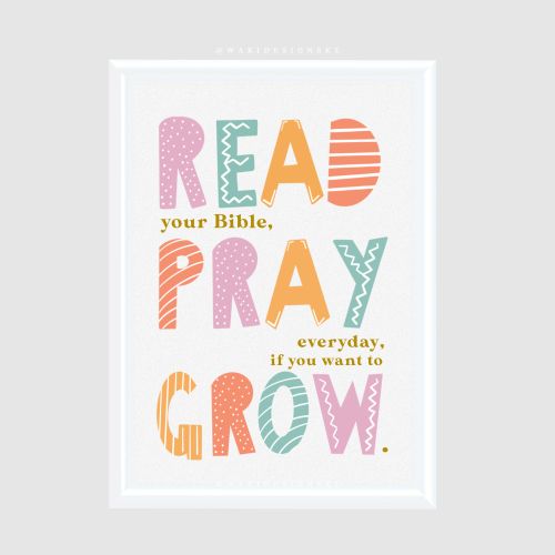 product_image_name-WaKi-Read Your Bible Pray Everyday White Frame A1-1