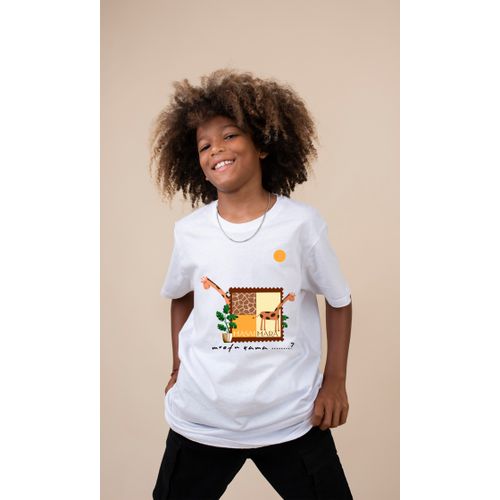 product_image_name-Generic-Giraffe Round Neck Kids T-shirt -Grey-1