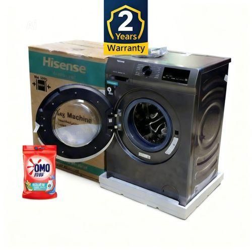Hisense 9KG Front Load Washing Machine - Stainless Steel, Grey, 1400 RPM, Child Lock