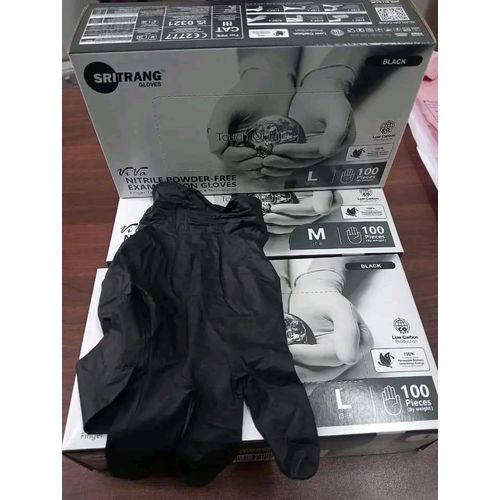 product_image_name-Generic-100pcs Multi purpose Black Gloves Disposable Ambidextrous Synthetic Latex-Free Glove For Cooking Tattoo Kitchen Cleaning Food Powder-free Non-Nitrile-1