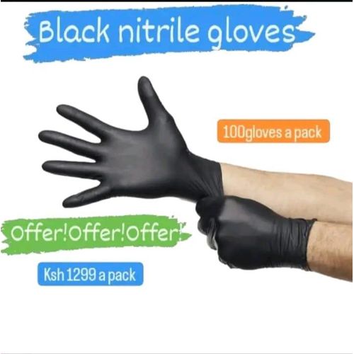 product_image_name-Generic-100pcs Multi purpose Black Gloves Disposable Ambidextrous Synthetic Latex-Free Glove For Cooking Tattoo Kitchen Cleaning Food Powder-free Non-Nitrile-3