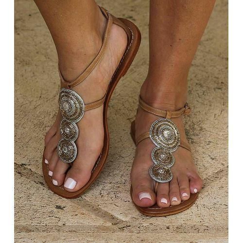 3D Fashion Stylish beaded women leather sandals Best Price