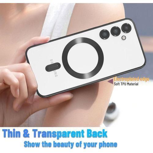 product_image_name-Generic-Black Electroplated Clear Case With Magnet, Compatible With Magsafe, Supports Wireless Charging, Case Cover For Samsung Galaxy S25+ (Samsung S25 Plus)-2