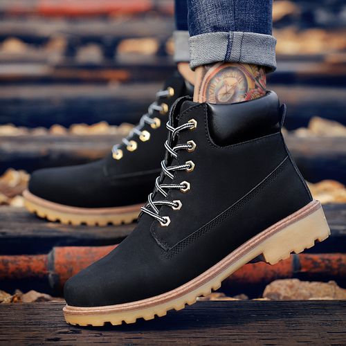 Fashion British Martin Boots Men s Lace up PU Men s Shoes Trend High top Casual Snow Best Price Online Jumia Kenya
