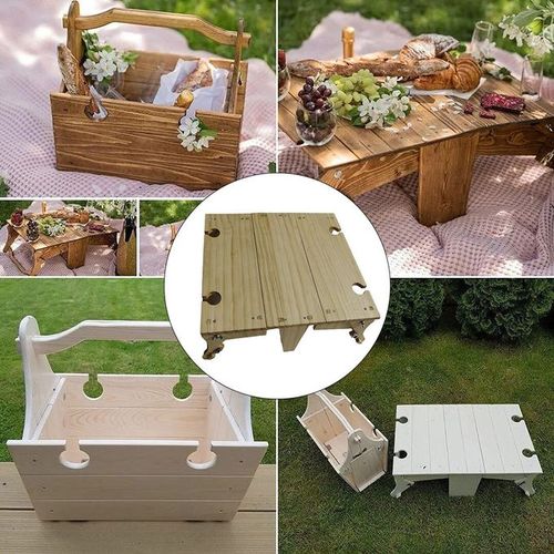 Wood Portable Wine Picnic Table