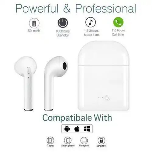 Generic I7 MINI WIRELESS BLUETOOTH EARPHONE EARPODSS ALL PHONE