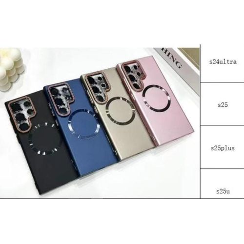 product_image_name-Generic-Samsung S25 Plus Magnetic Stand Luxury Phone Case, Camera Lens Protector MagSafe Hybrid Grey-2