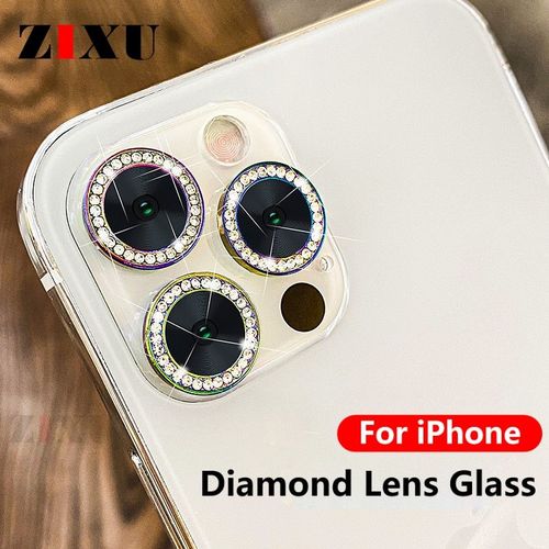 Diamond Camera Lens Protector, Diamond Tempered Glass Camera Cover Screen  Protector for iPhone 14 / iPhone 14 Plus In Silver