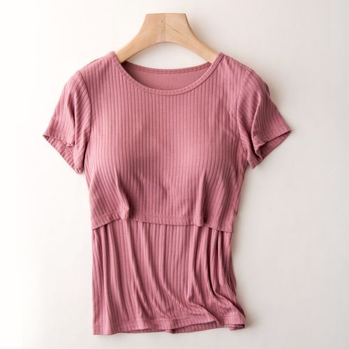 Fashion Modal Summer Breastfeeding T-shirt For Pregnant Women Postpartum  Mommy Home @ Best Price Online