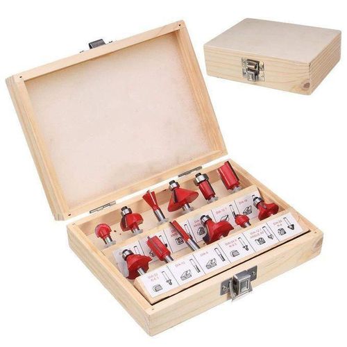 product_image_name-Generic-12pcs Router Bits Set With 6mm Shank - Durable Tungsten Carbide Tips For Woodworking Precision-1
