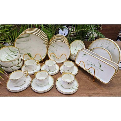 product_image_name-Kitchen Utensil-32-Piece Marble Gold Ceramic Dinner Set -1