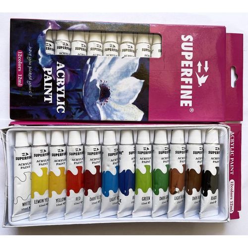 Superfine Acrylic Paint 12 Set For Canvas Ceramic Painting Best