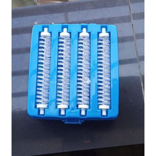 product_image_name-Generic-Plastic Handheld Carpet 4 Roller Cleaning Brush With Dust Crumb Collector For Carpets, Car Seats, Table Linen, Sofas Curtains, Mats Multicolor-2