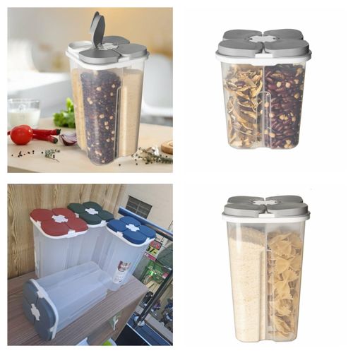 product_image_name-Generic-4-in-1 Divided Pantry & Kitchen Organizer - 2450ml Multi-Grid Food Storage Container with Lid-1
