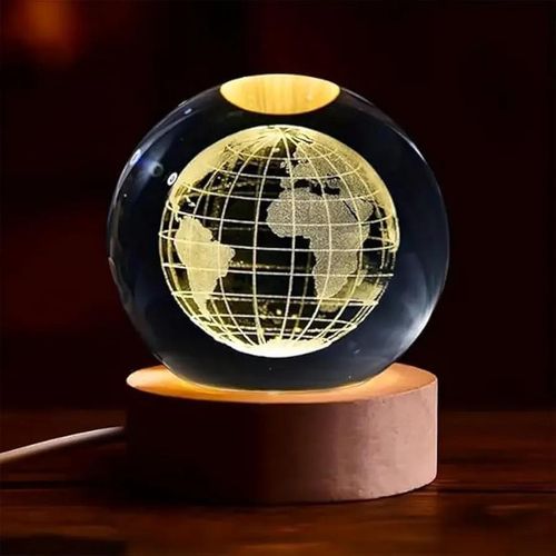 product_image_name-Generic-Illuminated Decorative Glass Globe – Golden Map, Wooden Base-2