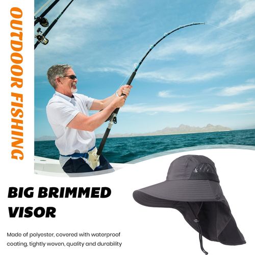 Generic Fishing Hat with Neck Flap Sun Protect Hiking Hat Men