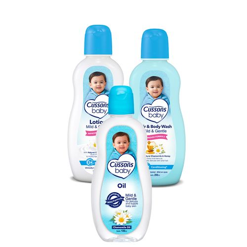 product_image_name-Cussons baby-Mild & Gentle lotion 200ml, Hair & Body Wash 200ml & Baby Oil 100ml-1